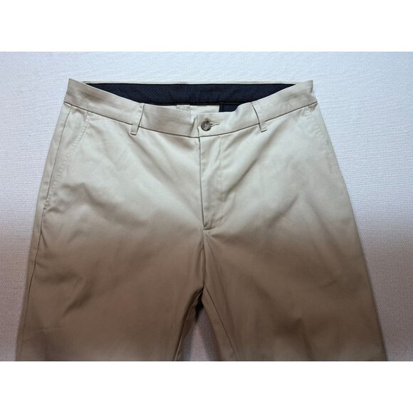 Jos. A. Bank Mens Traveler Tech Slim Fit Chino Pants Flat Front Size 35x30 Beige - Picture 4 of 9